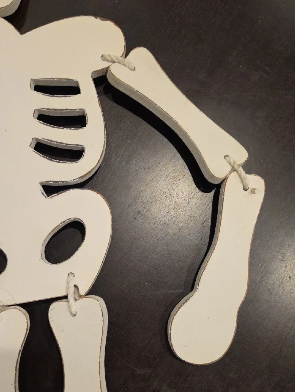 Halloween White Wooden Hanging Skeleton, 27
